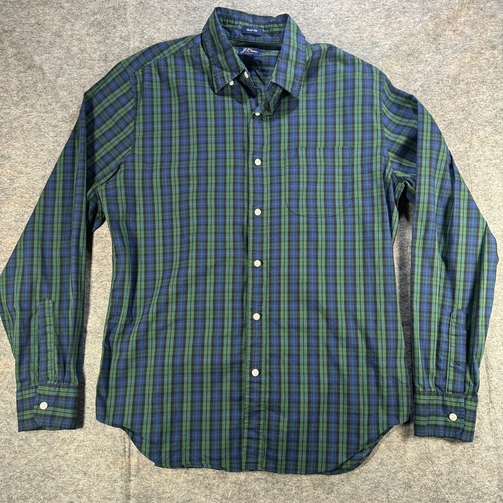 J Crew Performance Shirt Mens Medium Classic Fit Stretch Button Plaid
